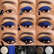 step by step blue eye makeup pictures