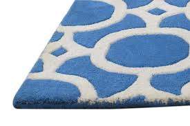 hand tufted blue wool rug 2 x 2