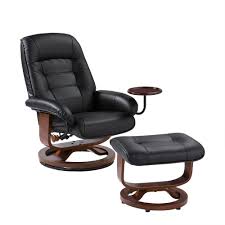 Find great deals on ebay for leather ottoman chair. Black Leather Reclining Chair With Ottoman Up1303rc The Home Depot