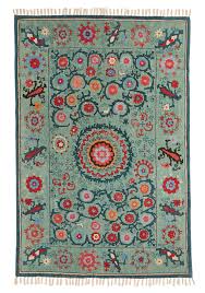 leila printed rug with suzani