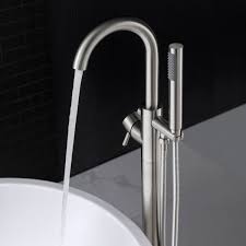 I found a 15% coupon in there which brought the total down to $71.30 plus tax. á… Woodbridge F0001bnrd Contemporary Single Handle Floor Mount Freestanding Tub Filler Faucet With Hand Shower In Brushed Nickel Finish Woodbridge