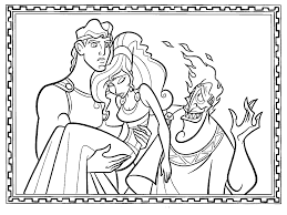 Printable coloring web pages of hercules, pegasus, meg, hades, soreness, stress and the muses. Disney Coloring Pages