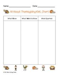 Thanksgiving Kwl Early Elementary Activities Chinese New