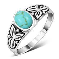 native american turquoise silver ring r472