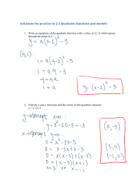 practice in 2 1 quadratic functions