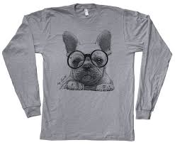 French Bulldog T Shirt Long Sleeve Tshirt Unisex T Shirt Mens T Shirt Screen Print American Apparel Crew Neck Dog Lover Dog Mom