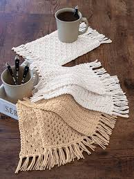 rustic knit mug rugs pattern