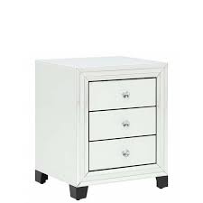 krystal 3 drawer bedside cabinet white
