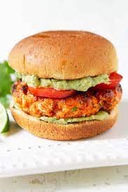 grilled salmon burgers with avocado