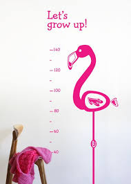 Wall Sticker Kids Nursery Flamingo Growth Chart Big Baby