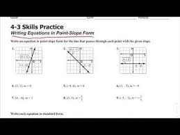 practice writing point slope form you
