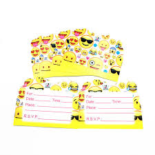 10pcs Lot Emoji Invitations Kids Birthday Party Favors Emoji