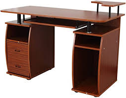 You don't have to add a massive computer here, the laptop will be more than ok. Amazon Com Brown Wooden Home Office Style Computer Desk Cpu Storage Keyboard Tray Scanner Shelf 2 Storage Drawers Printer Shelf Laptop Notebook Pc Workstation Study Writing Reading Table High Functioning Design Kitchen Dining