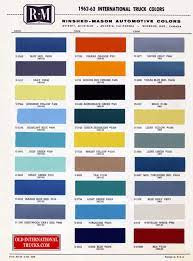 1962 1963 Color Chart Color Charts