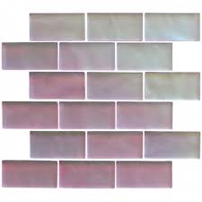 Pink Frost Mosaic Frosted Glass Tile