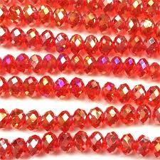 8x6mm Red Ab Faceted Rondelle Chinese