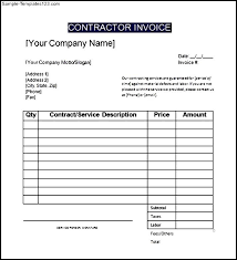General Contractor Invoice Sample