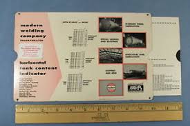 Details About 1976 Tank Content Indicator Slide Rule Chart By Modern Welding Company Inc