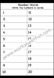 Spelling Numbers In Words Free Printable Worksheets