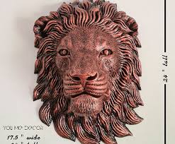 large lion head wall art decor faux