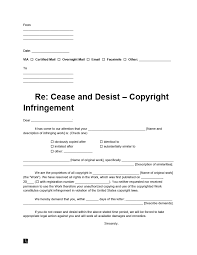 free copyright infringement cease and