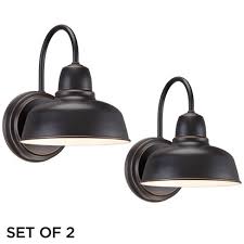 John Timberland Farmhouse Outdoor Wall Light Fixtures Set Of 2 Urban Barn Oil Rubbed Bonze 11 1 4 For House Porch Patio Deck Target