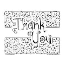 Thank you coloring page with few details for kids. Thank You Coloring Art