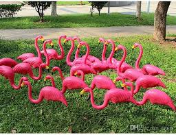 Jardim Alto Simulado Flamingo Yard