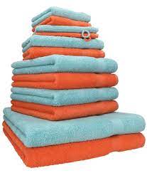 Get 5% in rewards with club o! Betz 12 Piece Towel Set Premium 100 Cotton 2 Wash Mitts 2 Wash Cloths 2 Guest Towels 4 Hand Towels 2 Bath Towels Honey Blood Orange