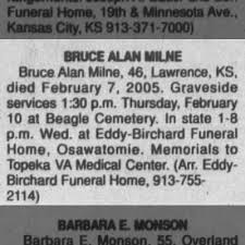 obituary for bruce alan milne aged 46