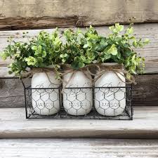 En Wire Tray With Jars Farmhouse