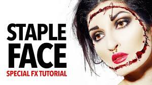 stapled face fx makeup tutorial