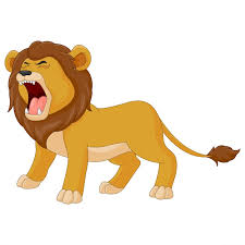 dessin animé le lion rugit vecteur