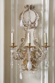 Beautiful Gold 3 Light French Wall Sconce Chandelier With Crystal Prisms Beads Crystal Sconce Sconces Bedroom Chandelier