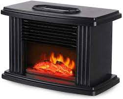 Tfcfl 1000w Electric Fireplace Fast Heating Space Heater 3d Flame Stove Log Burner Size 22 3 12 5 14 5cm Black