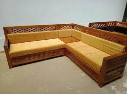 5 seater cotton wooden corner sofa set