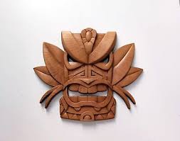 Hawaiian Tiki Totem Mask Wood Decor