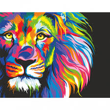 Neon Lion Kit Painting By Numbers