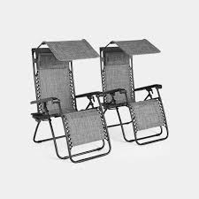 2 Reclining Zero Gravity Canopy Chairs