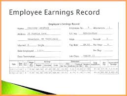 Employee Earnings Record Excel Template Individual Payroll Record