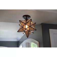 Novakova Glass Semi Flush Mount Star