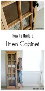 Leveling one platform is a lot easier than positioning each cabinet individually. Diy Linen Cabinet With Glass Door Plans And Tutorial