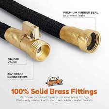 Flexi Hose 3 4 In X 100 Ft With 8 Function Nozzle Expandable Garden Hose Lightweight No Kink Flexible Black