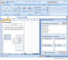 ms excel 2007 how to create a pivot table