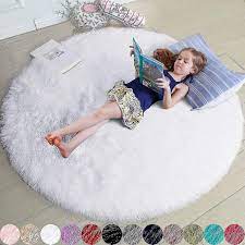 fluffy round rug gy carpets for