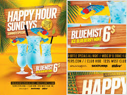 Happy Hour Flyer Template Psd Summer Happy Hour Flyer Template