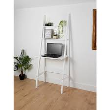 Solid wood frame in espresso &… White Ladder Desk Home George At Asda