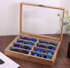 Wooden Sunglass Organizer Box Sunglass