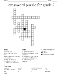 crossword puzzle for grade 7 wordmint
