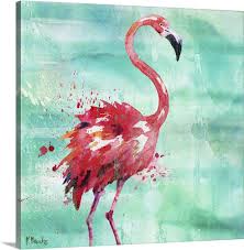 arianna flamingo i turquoise wall art